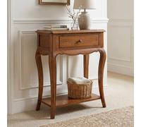 The Furniture Market French Chateau Dark Oak Small Console Table Solid Oak Hallway Console Table Entryway Furniture Storage Table