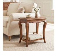 The Furniture Market French Chateau Dark Oak Sofa Side Table Solid Oak Lamp Table Living Room Side Table Furniture