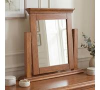The Furniture Market French Chateau Dark Oak Vanity Mirror Adjustable Solid Oak Dressing Table Mirror Bedroom Mirror Vanity Mirror