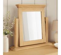 The Furniture Market French Chateau Oak Vanity Dressing Table Mirror Solid Adjustable Hinged Mirror Timeless French Design Natural Whitewash Finish