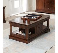 The Furniture Market French Hardwood Mahogany Stained 1 Drawer Coffee Table