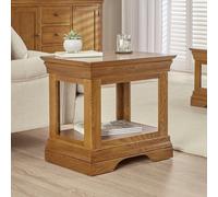 The Furniture Market French Louis Oak Side Lamp Table Elegant Solid Oak Side Table With French-Inspired Design Living Room Bedroom Compact Versatile