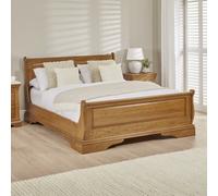 The Furniture Market French Louis Solid Oak 4Ft 6In Double Sleigh Bed
