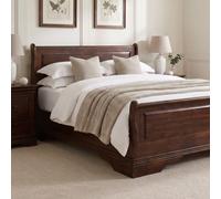 The Furniture Market French Solid Hardwood 6Ft Super King Size Mahogany Stained Sleigh Bed