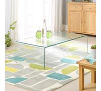 The Furniture Market Geo-Glass Clear Rectangular Coffee Table