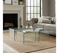The Furniture Market Geo-Glass Coffee Table With 2 Nest Tables