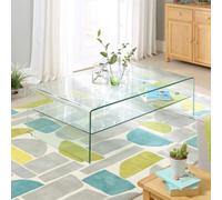 The Furniture Market Geo-Glass Rectangular Coffee Table With Shelf