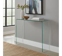 The Furniture Market Geo-Glass Small Clear Glass Console Table