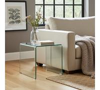 The Furniture Market Geo-Glass Square Side Lamp Table
