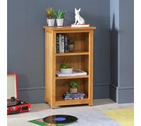 The Furniture Market London Essentials Oak Mini Narrow Adjustable 3 Shelf Bookcase