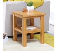 The Furniture Market London Oak Lamp Table Solid North American Oak Natural Medium Colour Finish No Assembly Required Lounge Or Bedroom