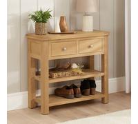The Furniture Market Marbury Oak 2 Drawer Hall Console Table