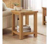 The Furniture Market Marbury Oak Lamp Table Wooden Side Table With Shelf Whitewash Oak Modern Country Styling