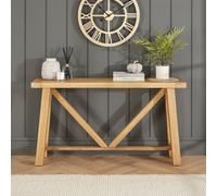 The Furniture Market Marbury Oak Large Trestle Console Hall Table