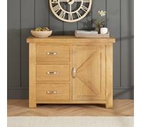 The Furniture Market Marbury Oak Medium 3 Drawer 1 Door Sideboard
