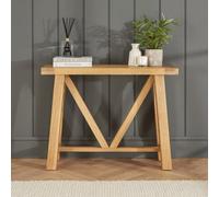 The Furniture Market Marbury Oak Small Trestle Console Hall Table