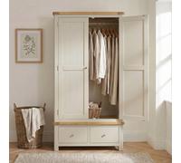 The Furniture Market Marbury Putty Grey Painted 2 Door Double Wardrobe With 2 Drawers