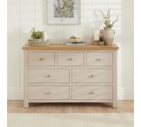 The Furniture Market Marbury Putty Grey Painted 3 Over 4 Drawer Wide Chest
