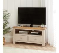 The Furniture Market Marbury Putty Grey Painted Corner Tv Unit Stand Up To 50 Widescreen Tv Size