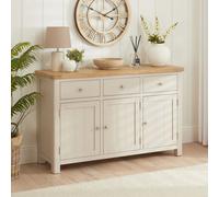 The Furniture Market Marbury Putty Grey Painted Large 3 Drawer 3 Door Sideboard