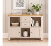 The Furniture Market Marbury Putty Grey Painted Low Open Display Shelf Unit Bookcase