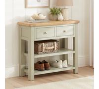 The Furniture Market Marbury Sage Green Painted 2 Drawer Hall Console Table