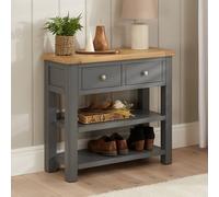 The Furniture Market Marbury Slate Grey Painted 2 Drawer Hall Console Table