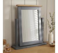 The Furniture Market Marbury Slate Grey | Painted Vanity Mirror | Adjustable Dressing Table Mirror | Wooden Frame | Tilting Hinged Design | Easy Assembly | H 500mm x W 450mm x D 400mm