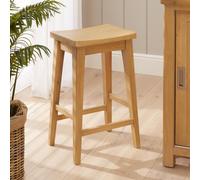The Furniture Market Marbury Solid Oak Low Bar Counter Stool Modern Timeless Styling Comfortable Curved Oak Seat