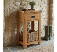 The Furniture Market Rustic Oak Console Table With 1 Drawer