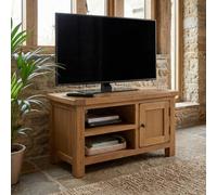 The Furniture Market Rustic Oak Small Compact Tv Unit Cabinet Up To 45 Tv Size