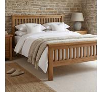 The Furniture Market Rustic Solid Oak 5Ft King Size Bed