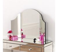 The Furniture Market Venetian Curved Dressing Table Mirror Vintage Vanity Mirror Bedroom Elegant Makeup Mirror With Stand Decorative Tabletop Mirror