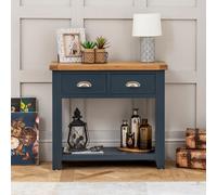 The Furniture Market Westbury Blue 2 Drawer Console Hall Table