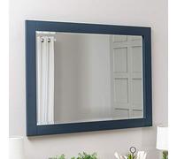 The Furniture Market Westbury Blue Painted Large Wall Mirror - Beveled Edge Glass - Solid Pine Frame - Portrait & Landscape Hanging - Living Room, Bedroom & Hallway - H 1080 x W 780 x D 20mm