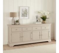 The Furniture Market Wilmslow Dove Grey Painted Extra Large 4 Drawer 4 Door Sideboard
