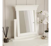The Furniture Market Wilmslow White Painted Vanity Dressing Mirror Elegant French Inspired Design, Adjustable Angle, Satin Paint Finish