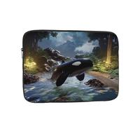 The Fusion of Killer Whales and Forests Laptop Sleeve Shockproof Case Slim, Lightweight, Portable Protective Travel Carrying for 12 inch