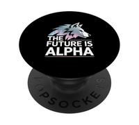 The Future Is Alpha Wolf Meme Fearless Alpha Sigma Werewolf PopSockets Adhesive PopGrip