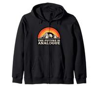 The Future Is Analog (Anti Ai Statement & Nature Graphic) Zip Hoodie