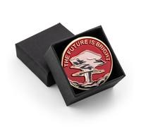 The Future Is Bright, Gift Enamel Pin Badge in Gift Box, Ironic Nuclear War Mushroom Cloud Design, 3.5cm
