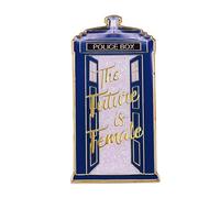 The Future Is Female Tardis Feminist Womens Rights Feminism 1.6" Enamel Pin Badge by Pinstant