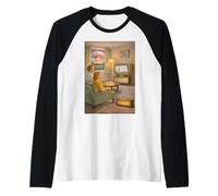 The Future is Here - Funny 1950s Atomic Bomb Scene Raglan Baseball Tee