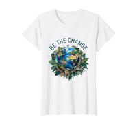 The Future is in Your Hands: Be the Change Value Graphic T-Shirt, Women, White, M