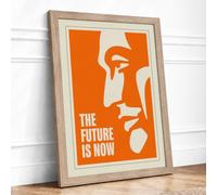 The Future Is Now Modern Framed Wall Art Print A2 (59.4×42cm) Oak, Wall Decor for Living Room, Bedroom, Office & Home, Ready to Hang, Art Gift
