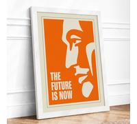 The Future Is Now Modern Framed Wall Art Print A3 (42×29.7cm) White, Wall Decor for Living Room, Bedroom, Office & Home, Ready to Hang, Art Gift