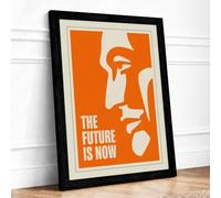 The Future Is Now Modern Framed Wall Art Print A4 (29.7×21cm) Black, Wall Decor for Living Room, Bedroom, Office & Home, Ready to Hang, Art Gift