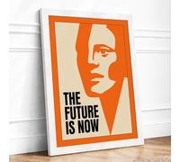 The Future Is Now Retro Framed Wall Art Print A2 (59.4×42cm) White, Wall Decor for Living Room, Bedroom, Office & Home, Ready to Hang, Art Gift
