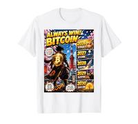 The Future is Orange Bitcoin Always Win Comic Crypto Art Value Graphic T-Shirt, Men, White, M