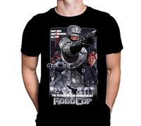 The Future of Law Enforcement Robocop Mens Tshirt Classic Sci-Fi Movie Art Print, Black Graphic T-Shirt, Movie Poster Tee